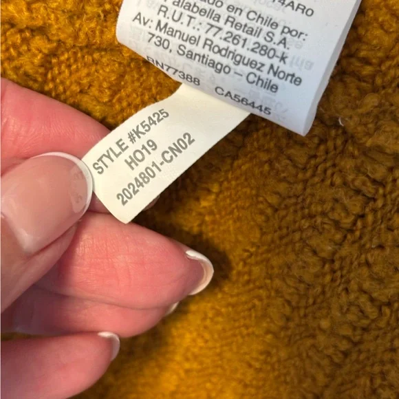 Madewell Belmont Mock Neck Sweater Golden Harvest XXL - Wool Blend Chunky Knit - Picture 8 of 10